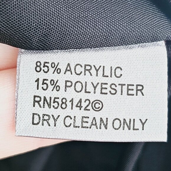 Anthracite Tweed Womens Jacket Sz 10 Black Pink Fringed Edges Hook Closure《896》J - Picture 7 of 7